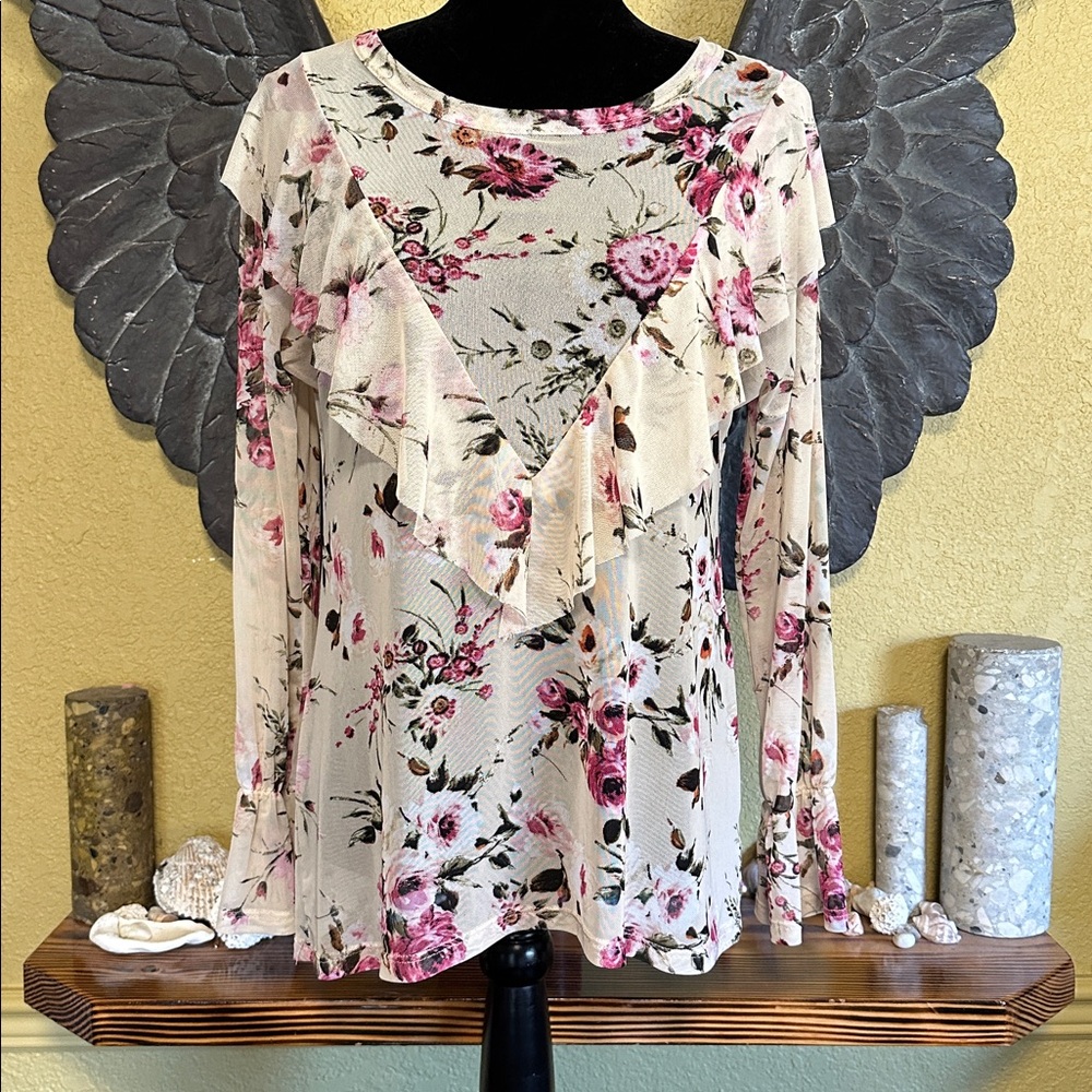 Potter's Pot Floral Mesh Blouse